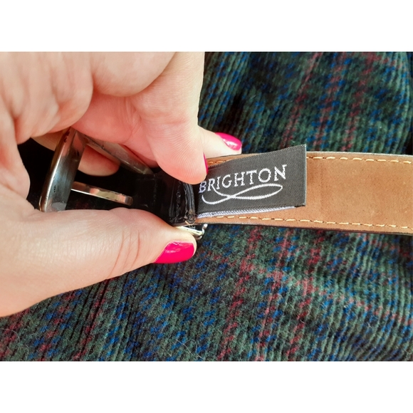 Brighton Vintage 90\'s Golf Equestrian Aestethic Croc Leather Belt Rare